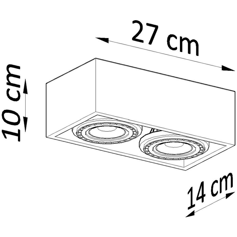 Applique Da Soffitto In Legno Quatro 2 Sollux Legno 100x140x270 Mm Legno - Foto 1