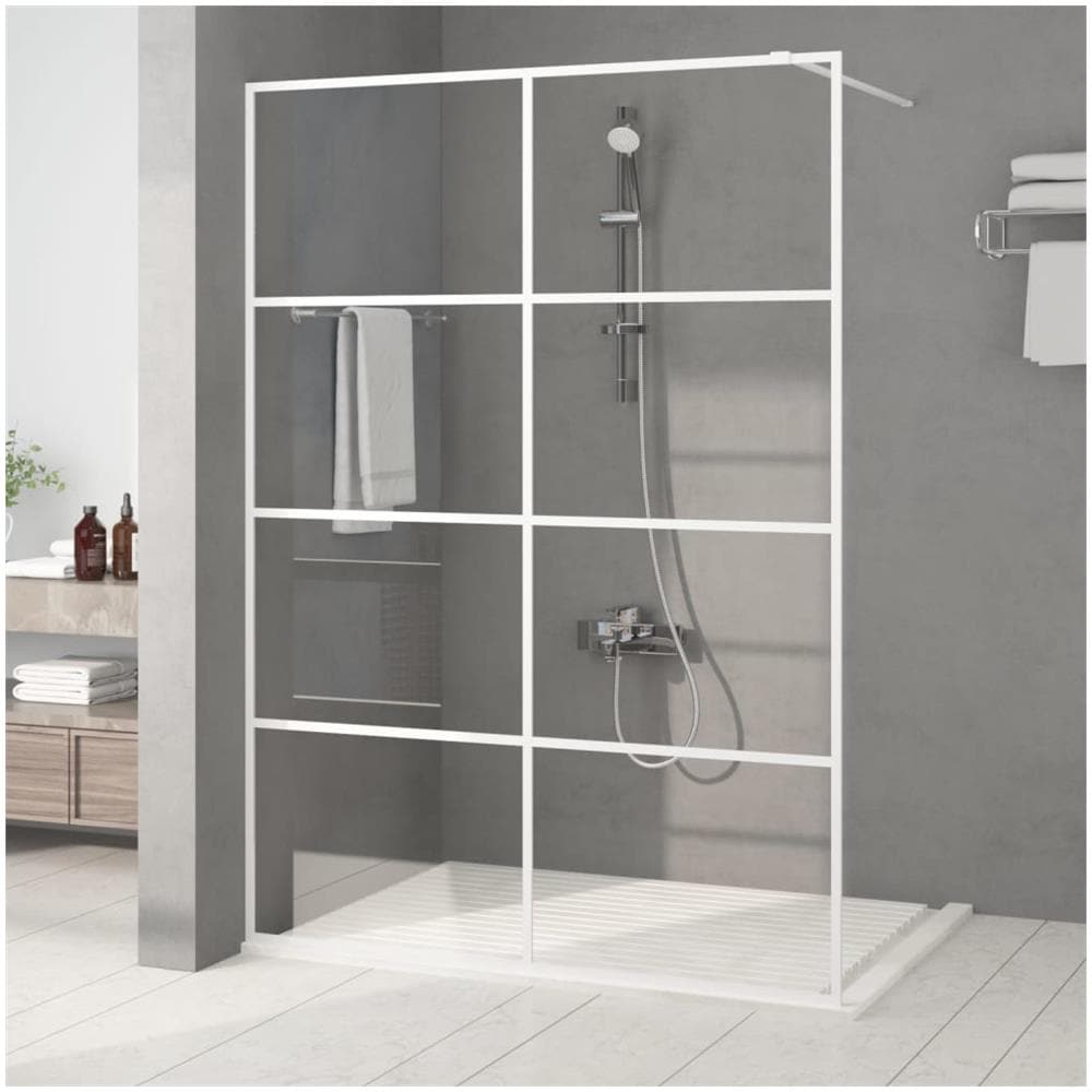 Parete Doccia Walk In Bianca 140x195 Cm Vetro Trasparente Esg - Foto 1