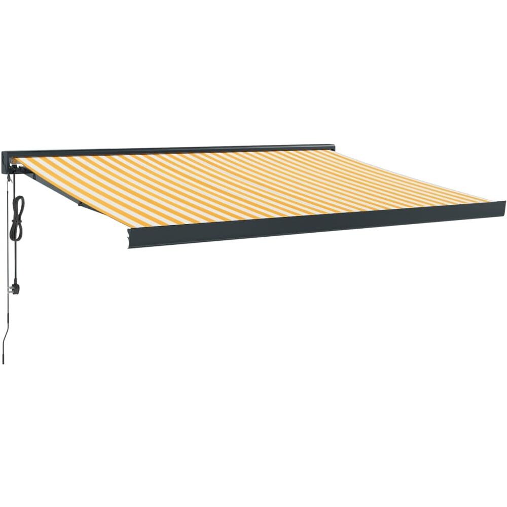 Tenda Retrattile Gialla E Bianca 3,5x2,5 M Tessuto E Alluminio - Foto 1