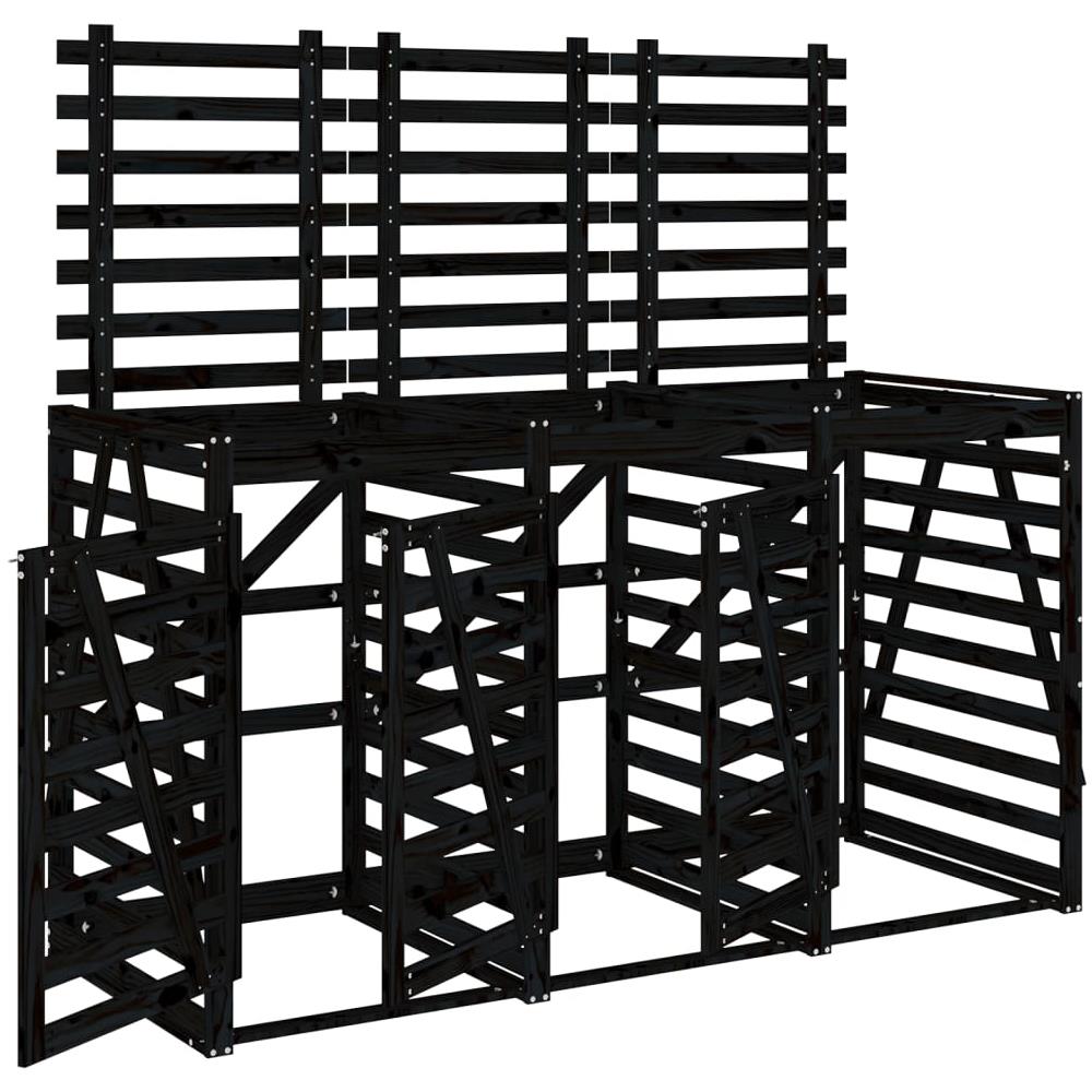 Copribidone Triplo Nero In Legno Massello Di Pino - Foto 2