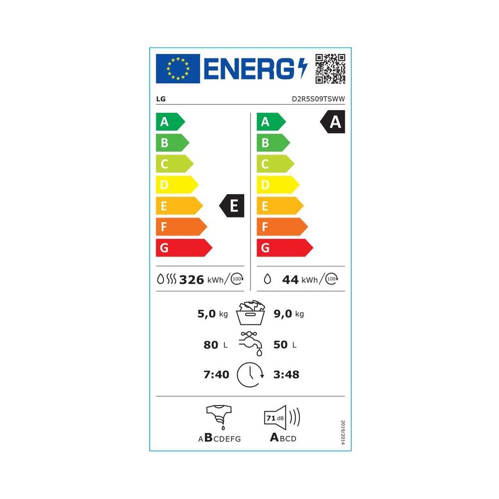 Lavasciuga Slim D2R5S09TSWW Capacità Lav / Asc 9/5 Kg Classe E Velocità 1200 giri - Foto 2