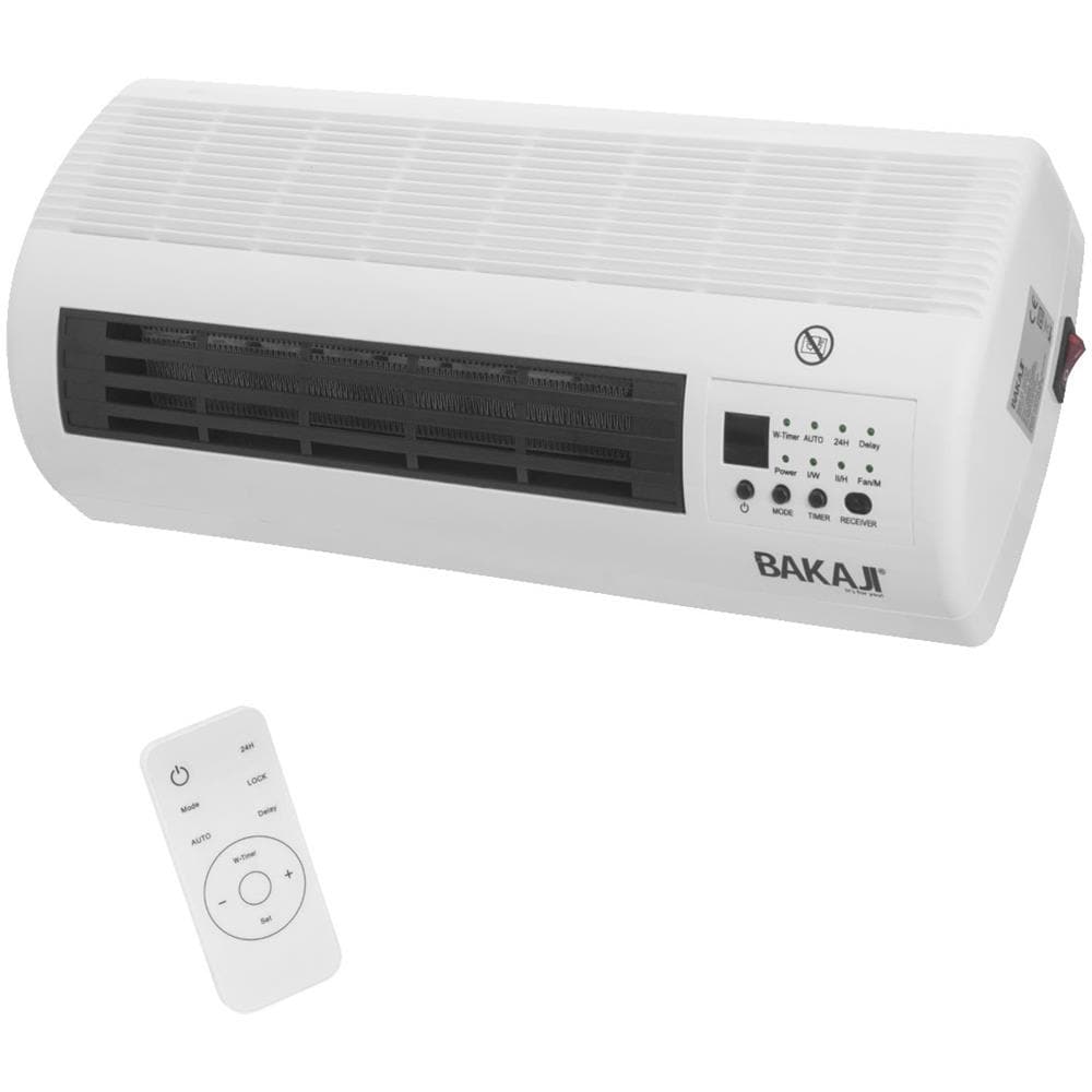 Termoventilatore Ceramico Elettrico A Parete Stufa A Muro 2000w Con Timer 24h - Foto 1