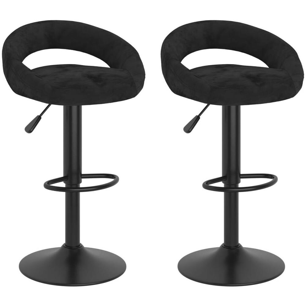 Sgabelli da Bar 2 pz Neri in Velluto - Foto 1