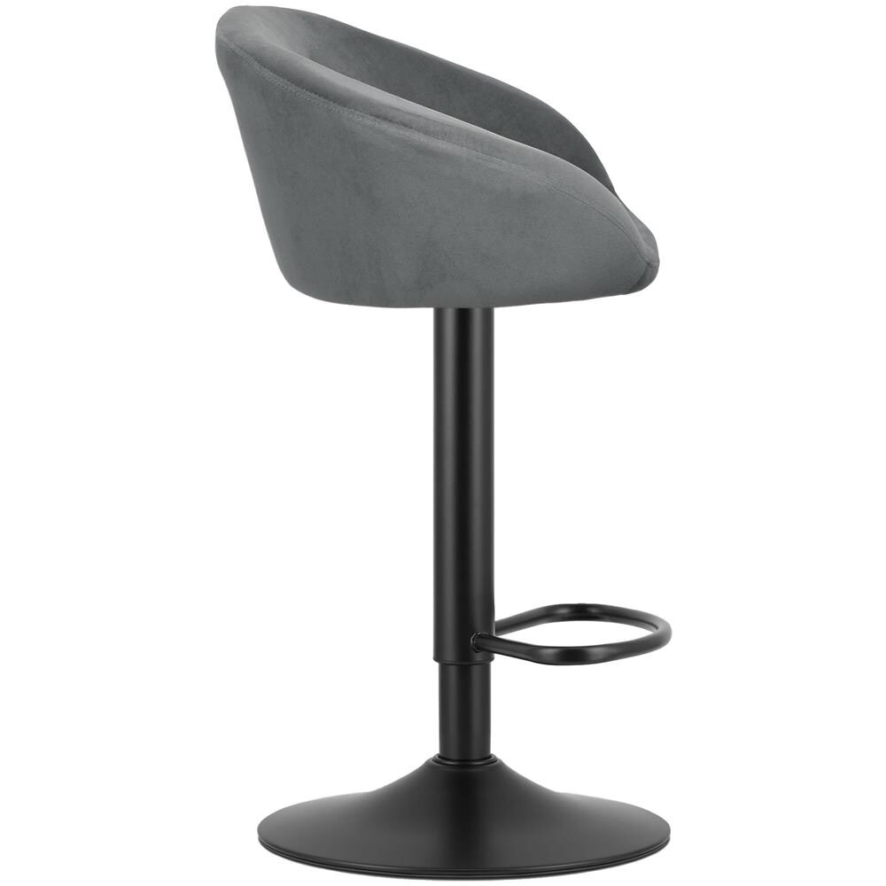 Sgabello in velluto EAST - Grigio x 2 - Foto 7