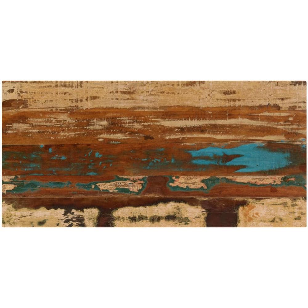Tavolino Da Caffè 110x50x35cm Legno Massello Recuperato Acciaio - Foto 2