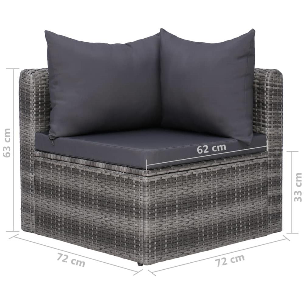 Set Divani Da Giardino 8 Pz Con Cuscini In Polyrattan Grigio - Foto 8