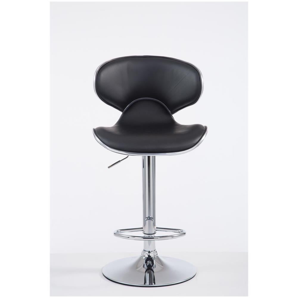 Sgabello Design Cucina Las Vegas V2 I Sedia Sgabello Imbottita In Similpelle I Sgabello Girevole E Regolabile (62-82 CM) Con Schienale Nero - Foto 1