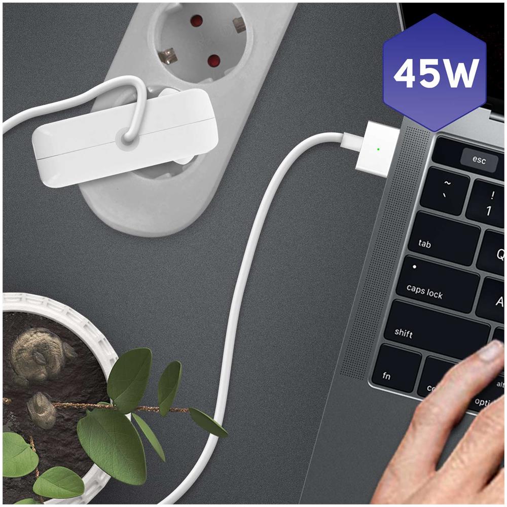 Caricabatterie Macbook Air 2a Gen. Magsafe 2 45w Connettore Magnetico Bianco - Foto 2
