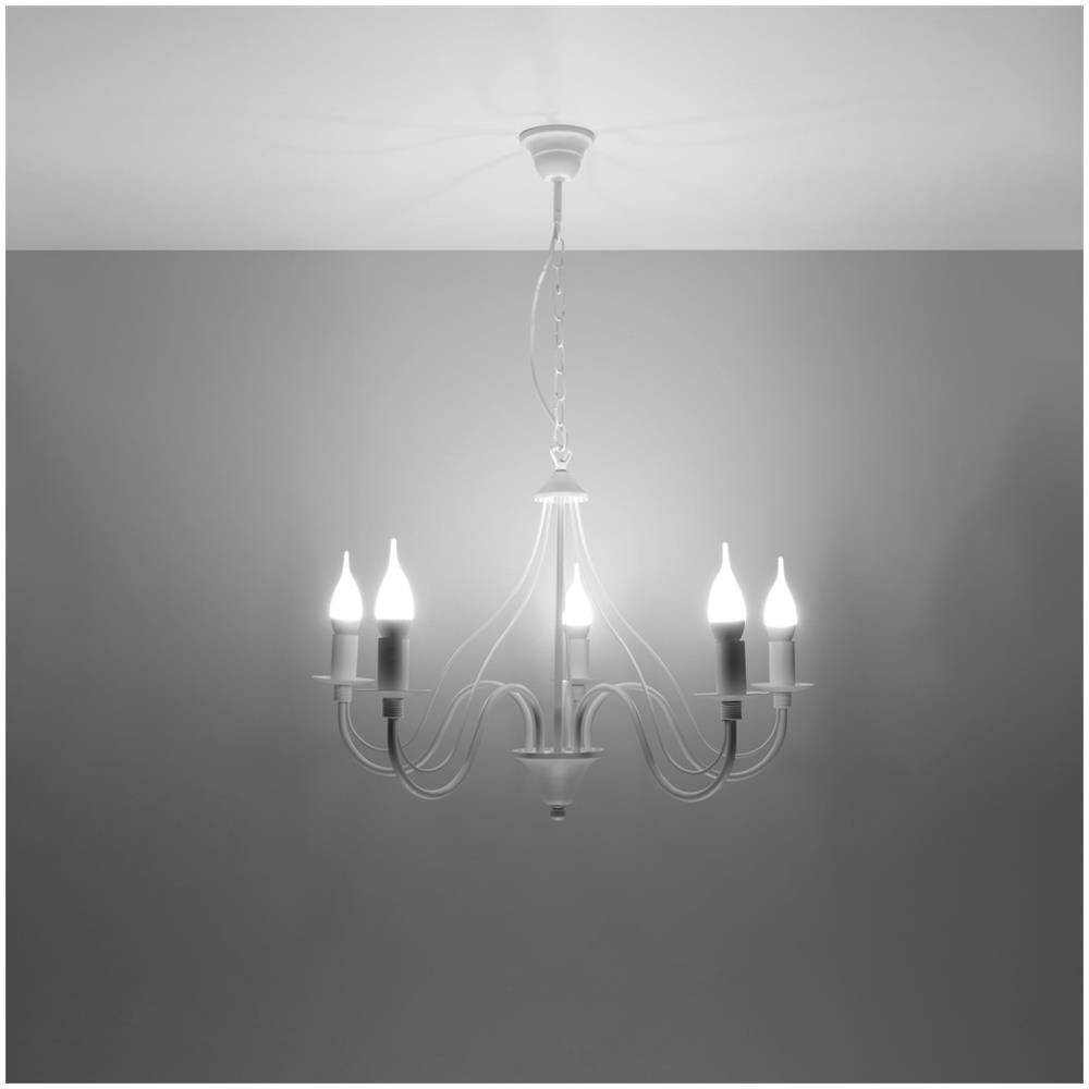 Minerwa 5 - Lampadario In Acciaio, Colore: Bianco - Foto 15