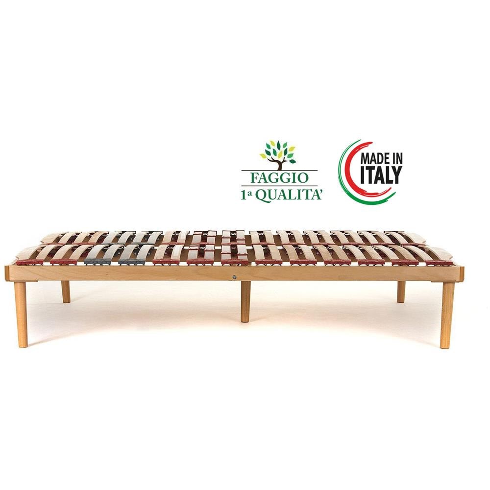 Rete Matrimoniale Modello Dynamic Misura 165x195 In Legno Di Faggio Con Doghe Ammortizzate E Basculanti E Regolatori Di Rigidità Zona Lombare - Materassimemory. eu - Foto 4