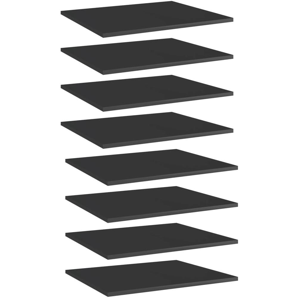 Ripiani per Libreria 8pz Nero Lucido 60x50x1,5cm Multistrato - Foto 1