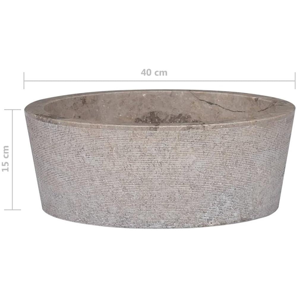 Lavandino Grigio Ø40x15 cm in Marmo - Foto 2