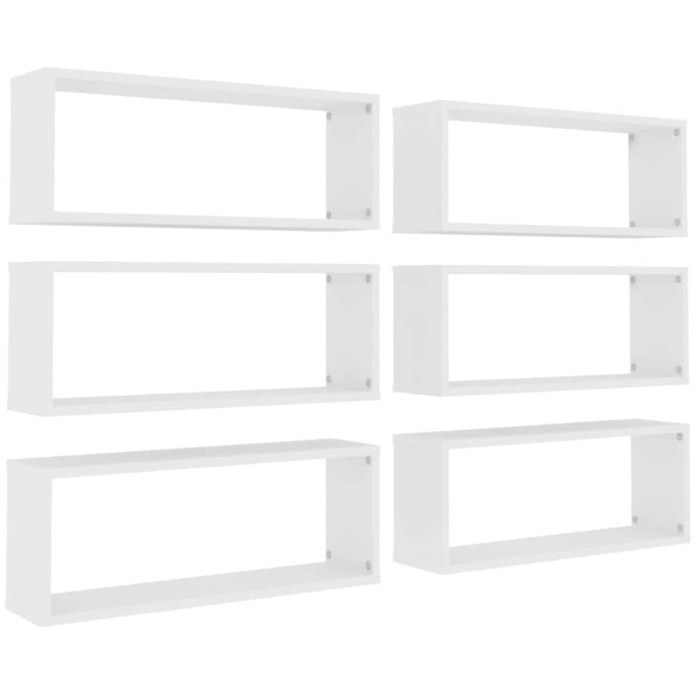Mensole Parete a Cubo 6pz Bianche 60x15x23 cm Legno Multistrato - Foto 2