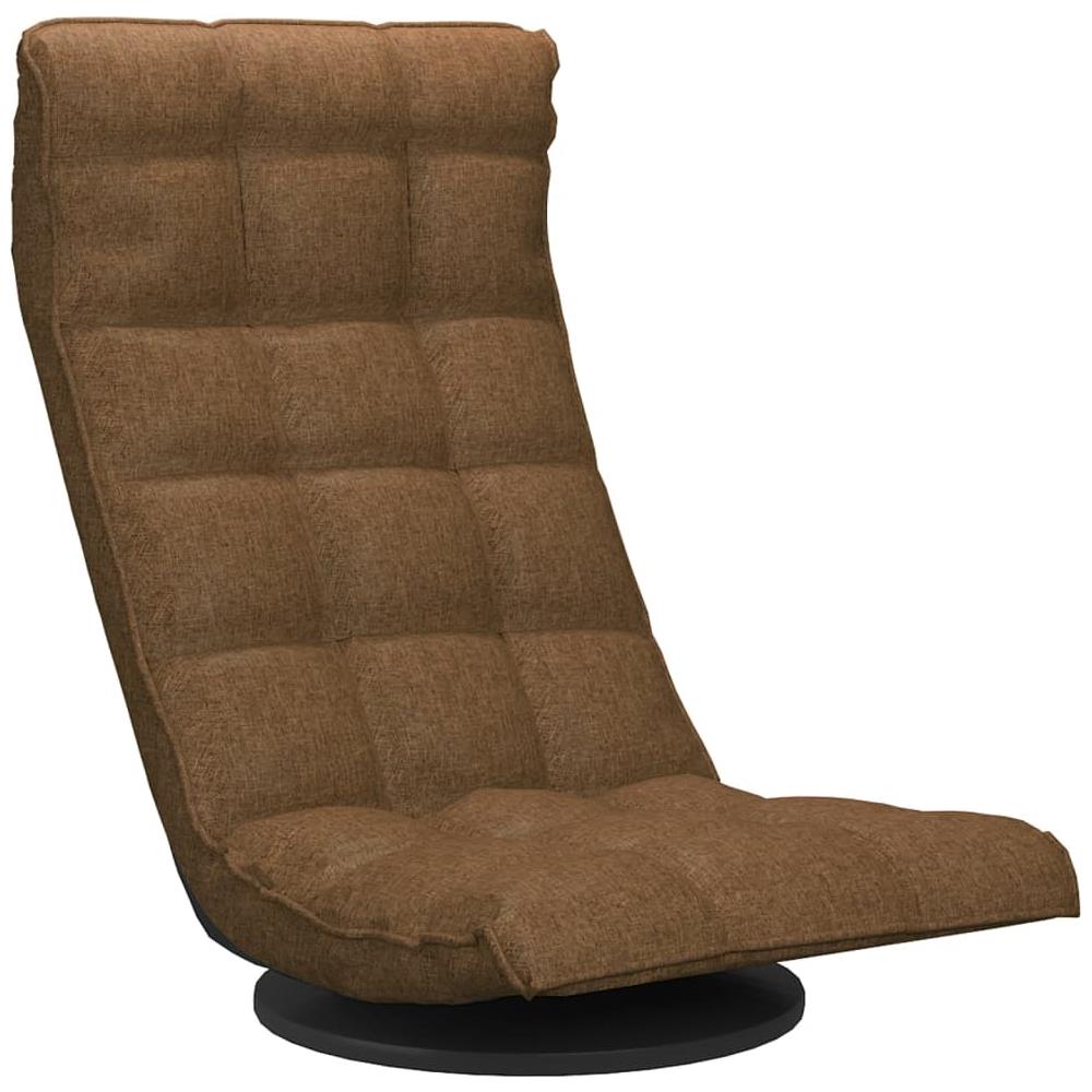 Sedia Da Pavimento Girevole Marrone In Tessuto - Foto 2