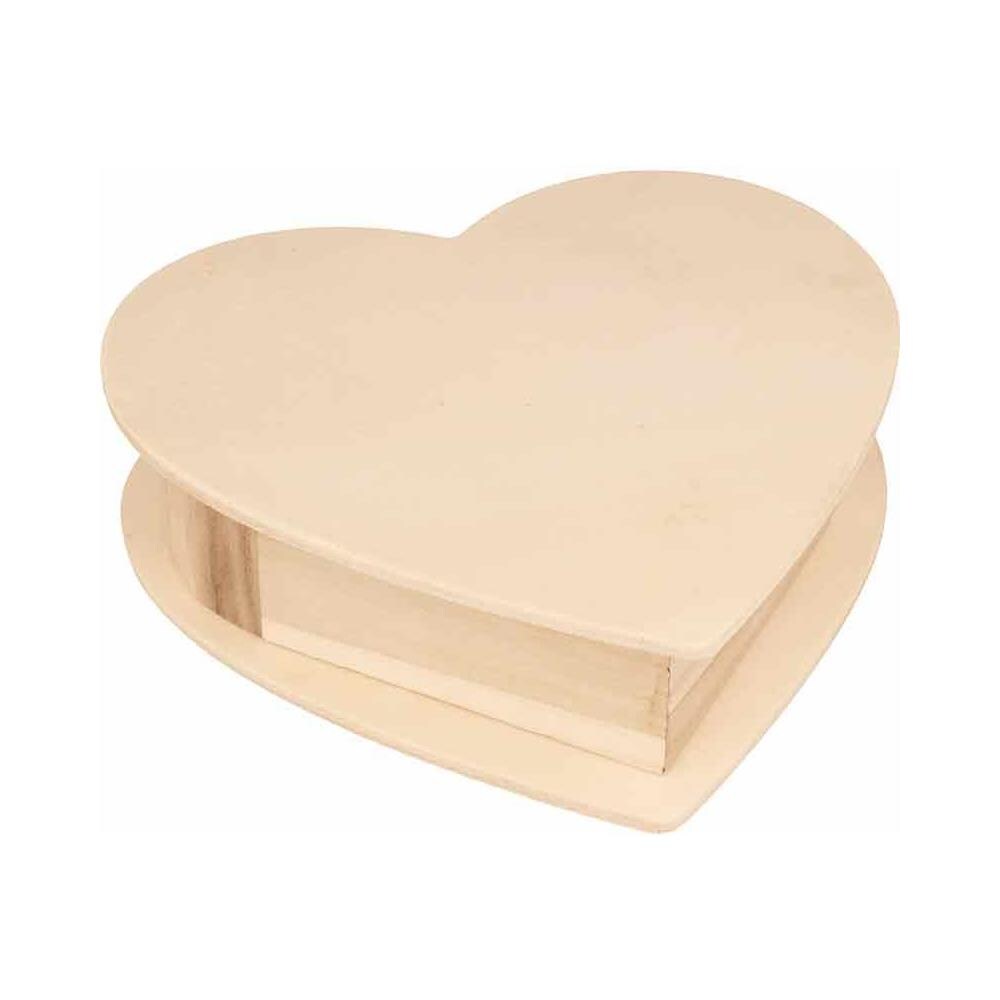 Scatola Di Legno Per Personalizzare 19 X 18,5 X 5 Cm - Cuore - Foto 1