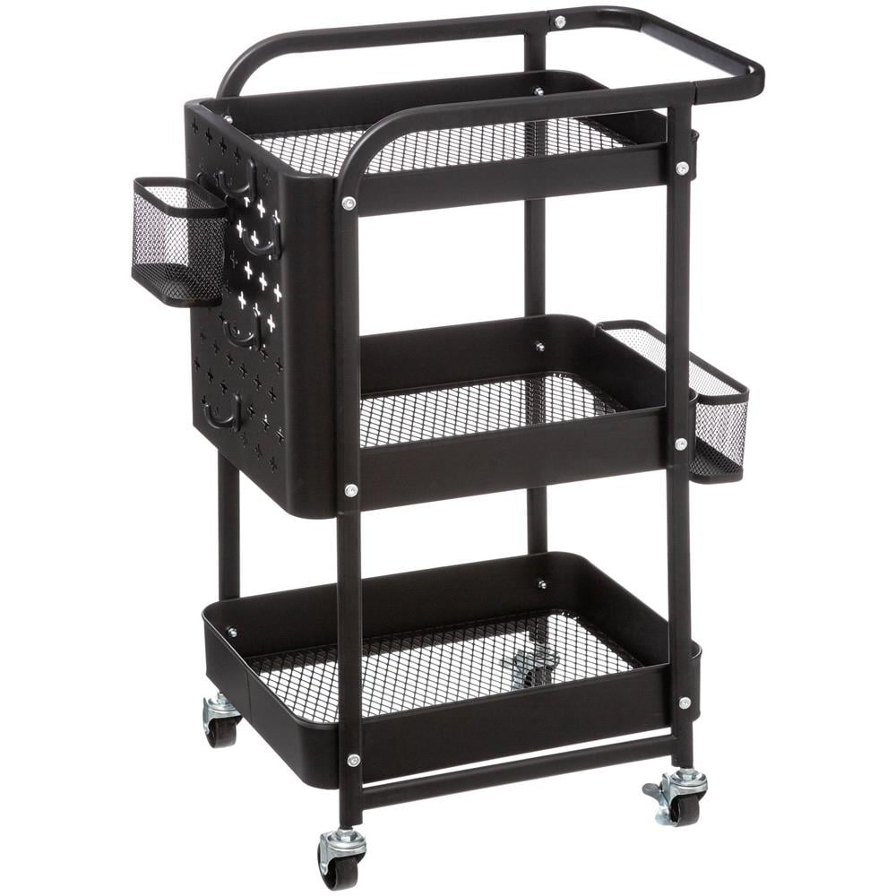 Carrello Cucina A Tre Livelli, Metallo, Nero - Foto 1