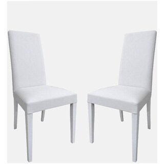 Set Di 2 Sedie Da Pranzo In Legno Massello – Colore Bianco, Gambe In Gomma, Facili Da Montare, Per Cucina E Soggiorno