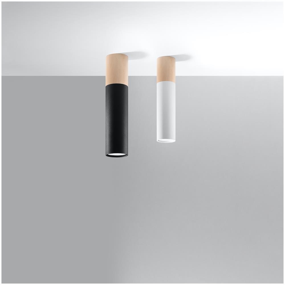 Applique Da Soffitto In Legno Sollux Bianco 300xø60 Mm Metallo - Foto 10