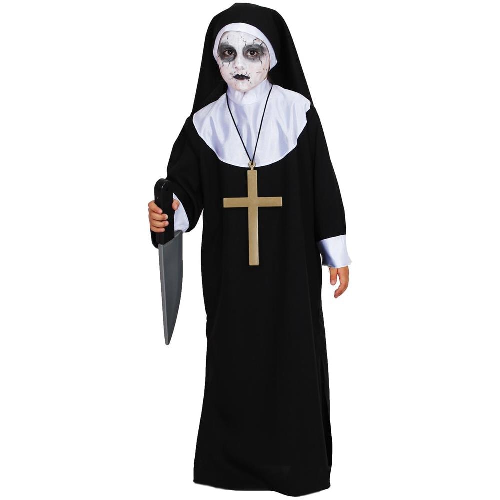 Costume Di Halloween Pegasus Suora Horror Bambino Tg 3/4 Anni - Foto 1