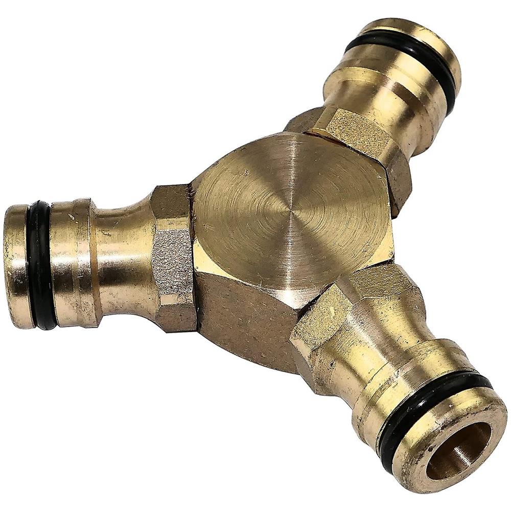 Confezione Da 2 Connettori Per Tubo Da Giardino In Ottone Per Rubinetto Del Tubo Da Giardino Doppio~p149415392
