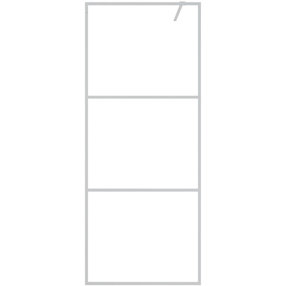 Parete Doccia Walk In Argento 80x195 Cm Vetro Trasparente Esg - Foto 3