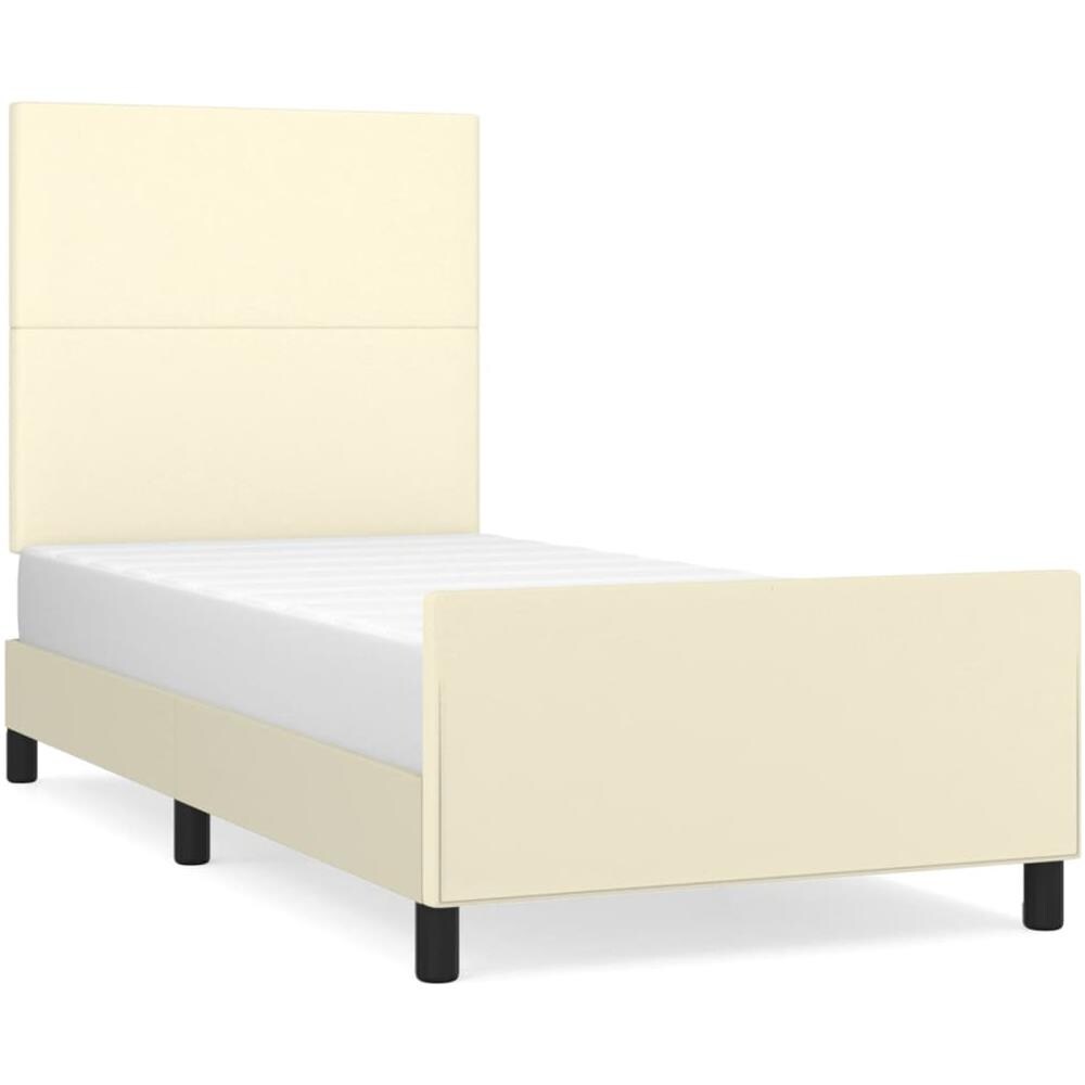 Giroletto Con Testiera Crema 90x190 Cm In Similpelle - Foto 2