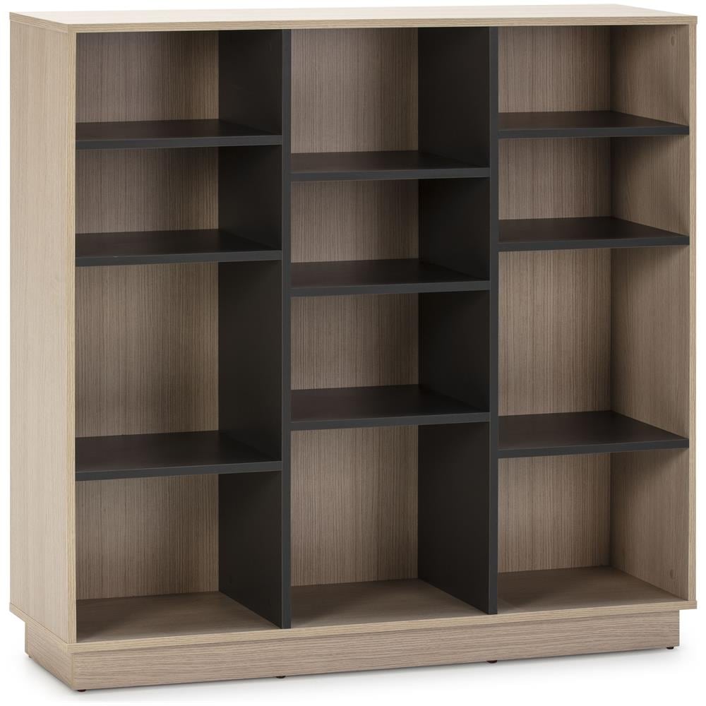 Libreria Scaffale Vigo 110x110 Cm, Scaffale Da Ufficio, Rovere E Grigio, 110 Cm (larghezza) 33 Cm (profondità) 110 Cm (altezza) - Foto 1