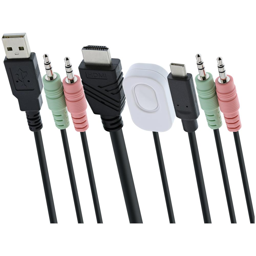 KVM Switch, 2 Porte, USB-C + HDMI, 4K Ultra HD, Audio, All-In-One - Foto 2