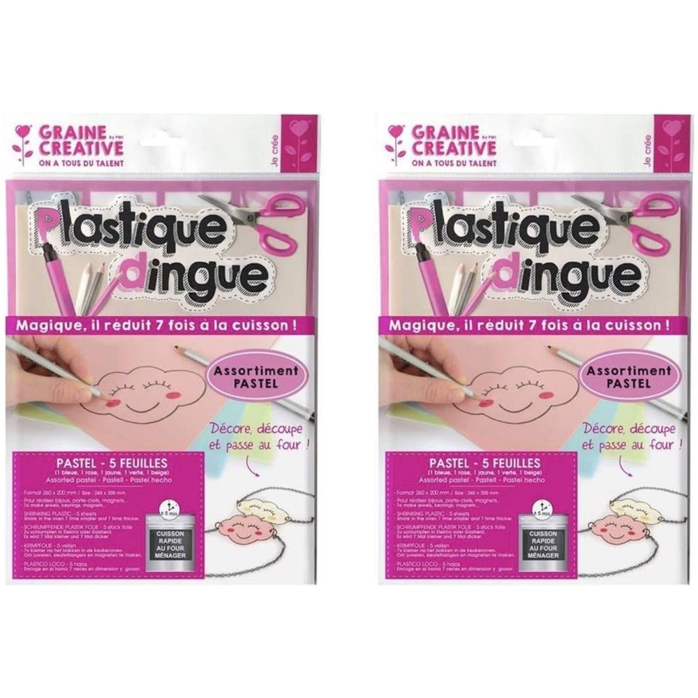 Plastica Magica 14 Fogli Termoretraibili Pastelli 26,2 X 20,2 Cm - Nero - Foto 1