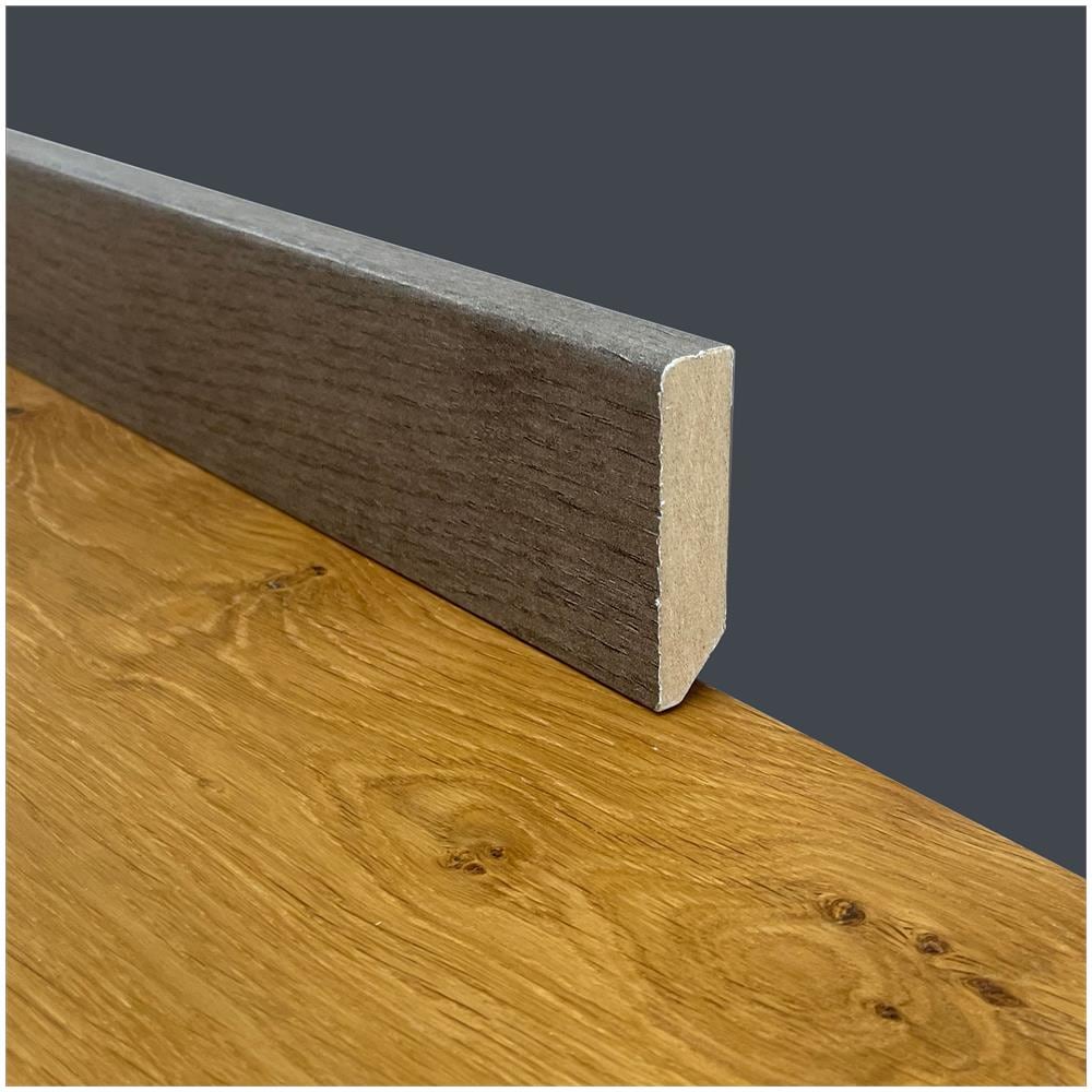 €1,29ml * Mega Stock Al Metro * Battiscopa Taglio Quadro In Fibra Di Legno 60x15 Grigio Ombra Industrial - Foto 1