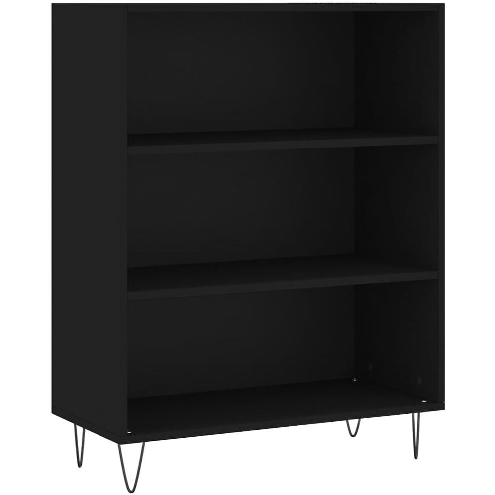 Libreria Nera 69,5x32,5x90 Cm In Legno Multistrato - Foto 2