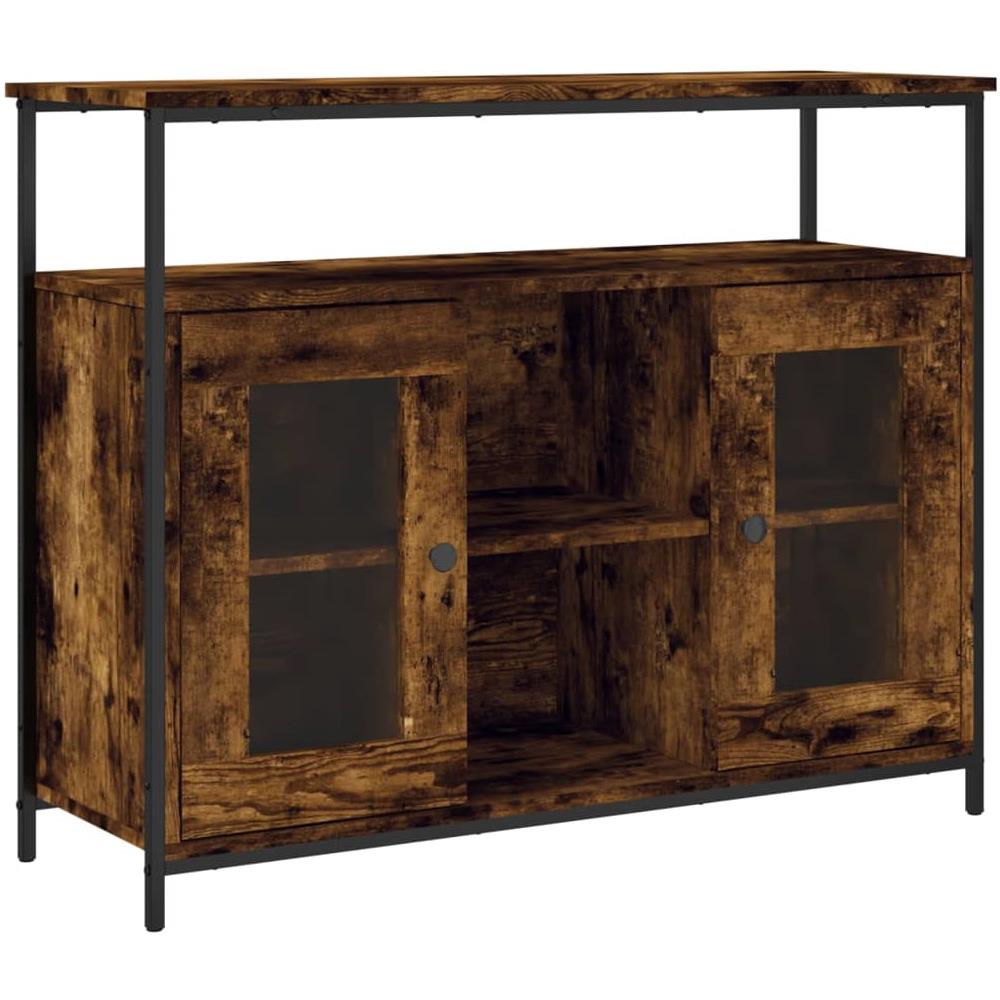 Credenza Rovere Fumo 100x35x80 Cm In Legno Multistrato - Foto 2