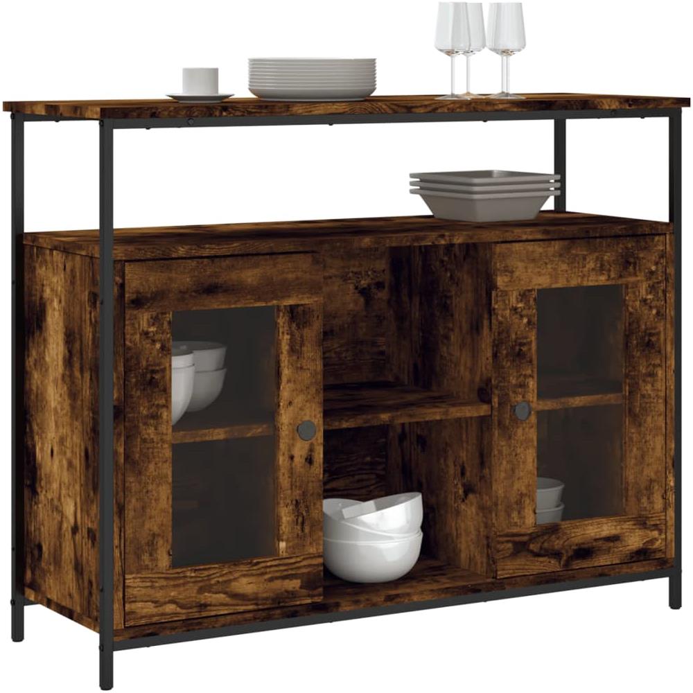 Credenza Rovere Fumo 100x35x80 Cm In Legno Multistrato - Foto 3