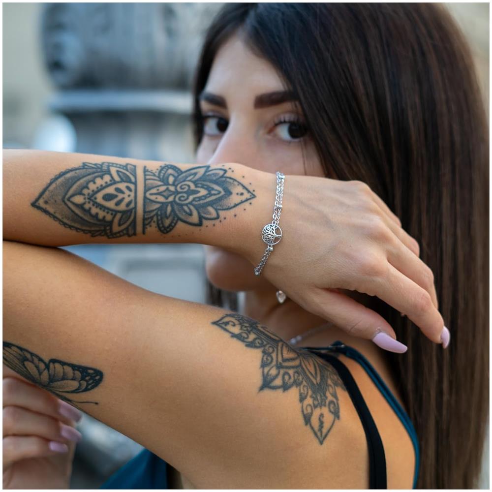 Bracciale in Argento Sterling, ""Life"", Argento - Foto 6