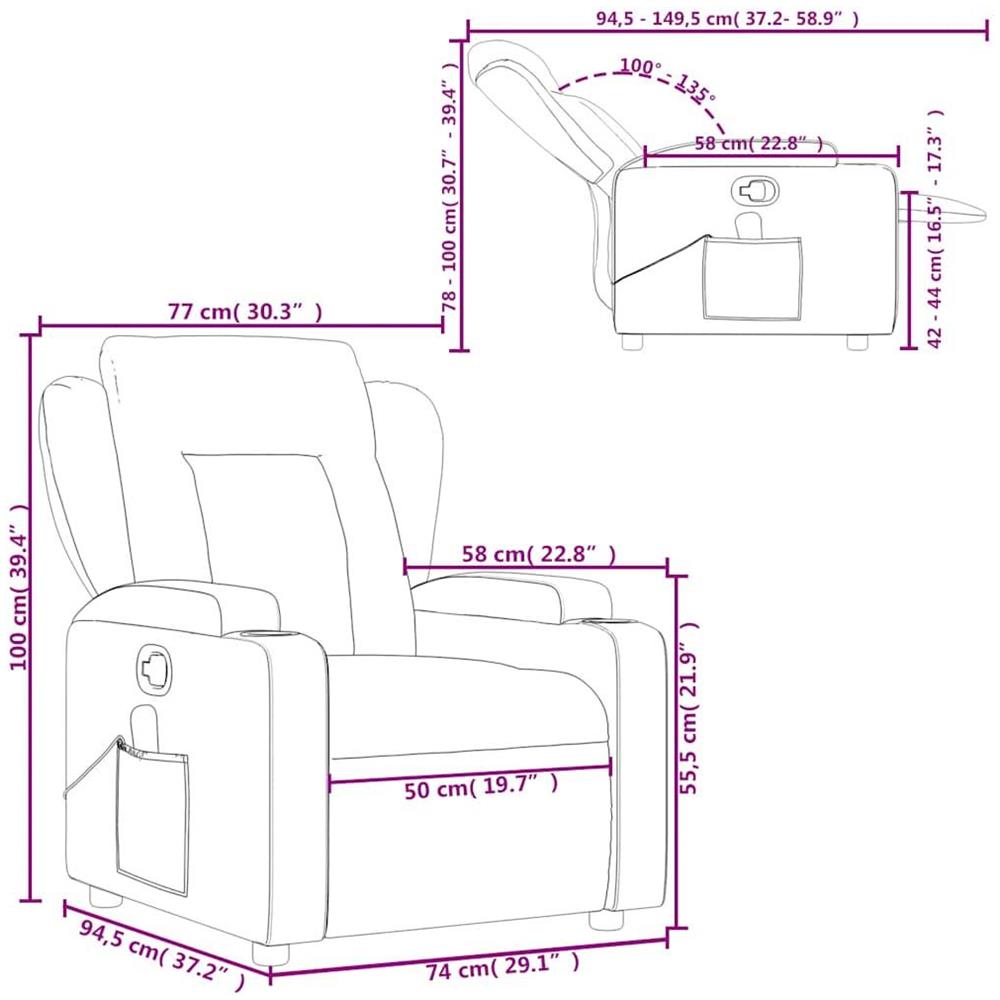 Poltrona da Massaggiante Reclinabile Crema Similpelle - Foto 10