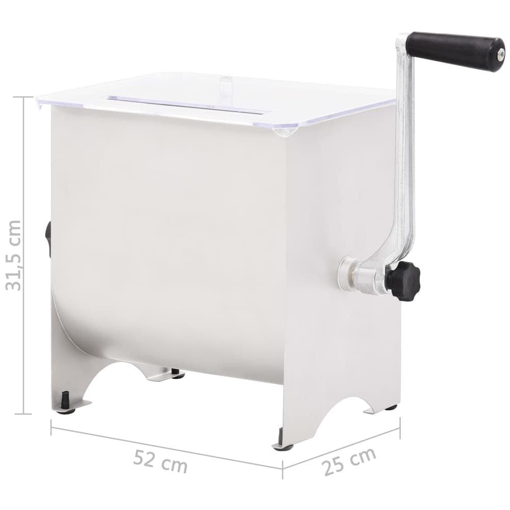 Impastatrice Carne Manuale E Coperchio Argento 20l Acciaio Inox - Foto 7