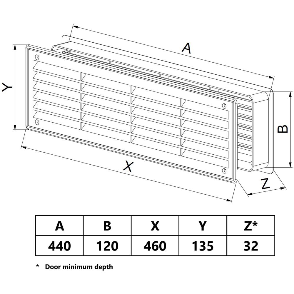 120x440mm Interno Della Griglia Di Ventilazione Della Griglia Di Ventilazione Dell'aria Dell'appletree Del Collare Di Sfiato Dell'aria - Foto 2