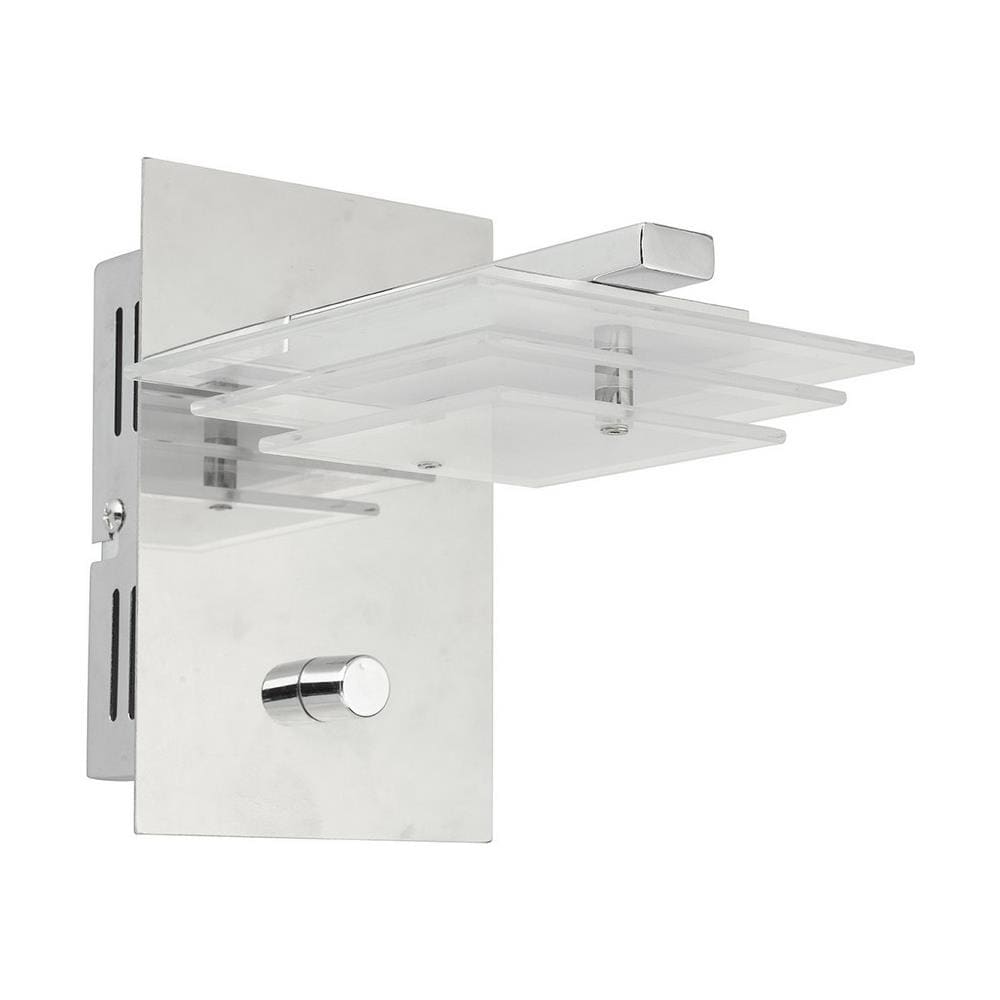 Applique Moderna A Led Cromata, Bianco Caldo 3000k 450lm - Foto 1