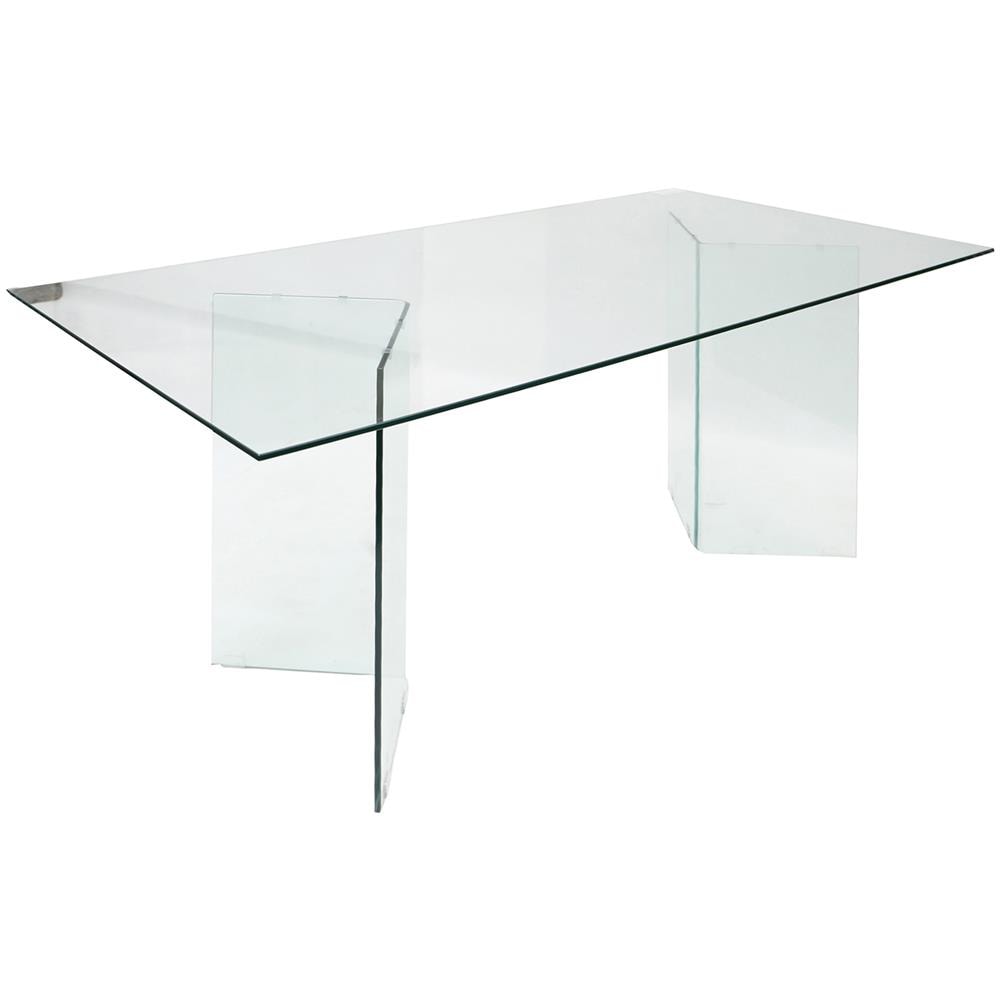 Tavolo Fisso Alcalalare, Tavolo Da Pranzo, Tavolo Per Cucina, Scrivania Rettangolare Da Ufficio, 180x90h78 Cm, Trasparente - Foto 1