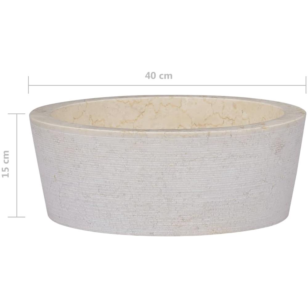 Lavandino Crema Ø40x15 cm in Marmo - Foto 10