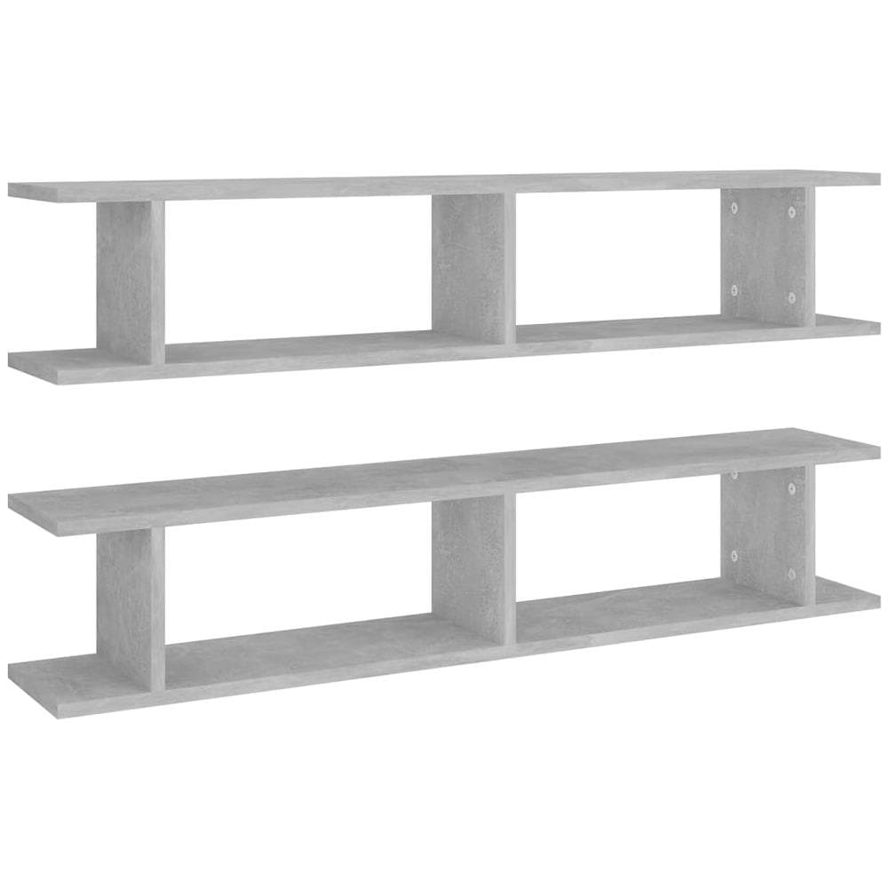 Mensole Parete 2pz Grigio Cemento 105x18x20cm Legno Multistrato - Foto 2
