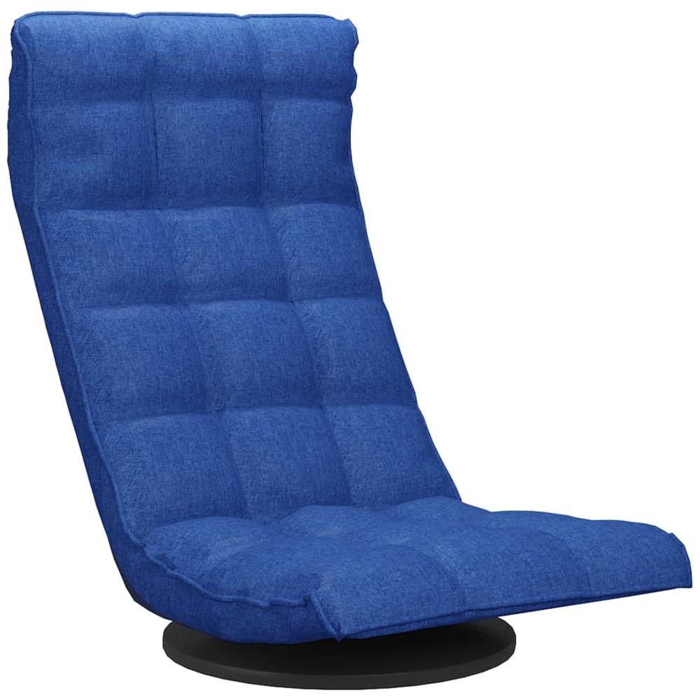 Sedia Da Pavimento Girevole Blu In Tessuto - Foto 2