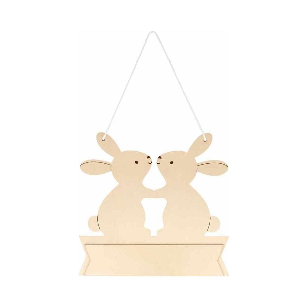 Due Conigli In Legno - 25 X 24 X 0,8 Cm - Foto 1