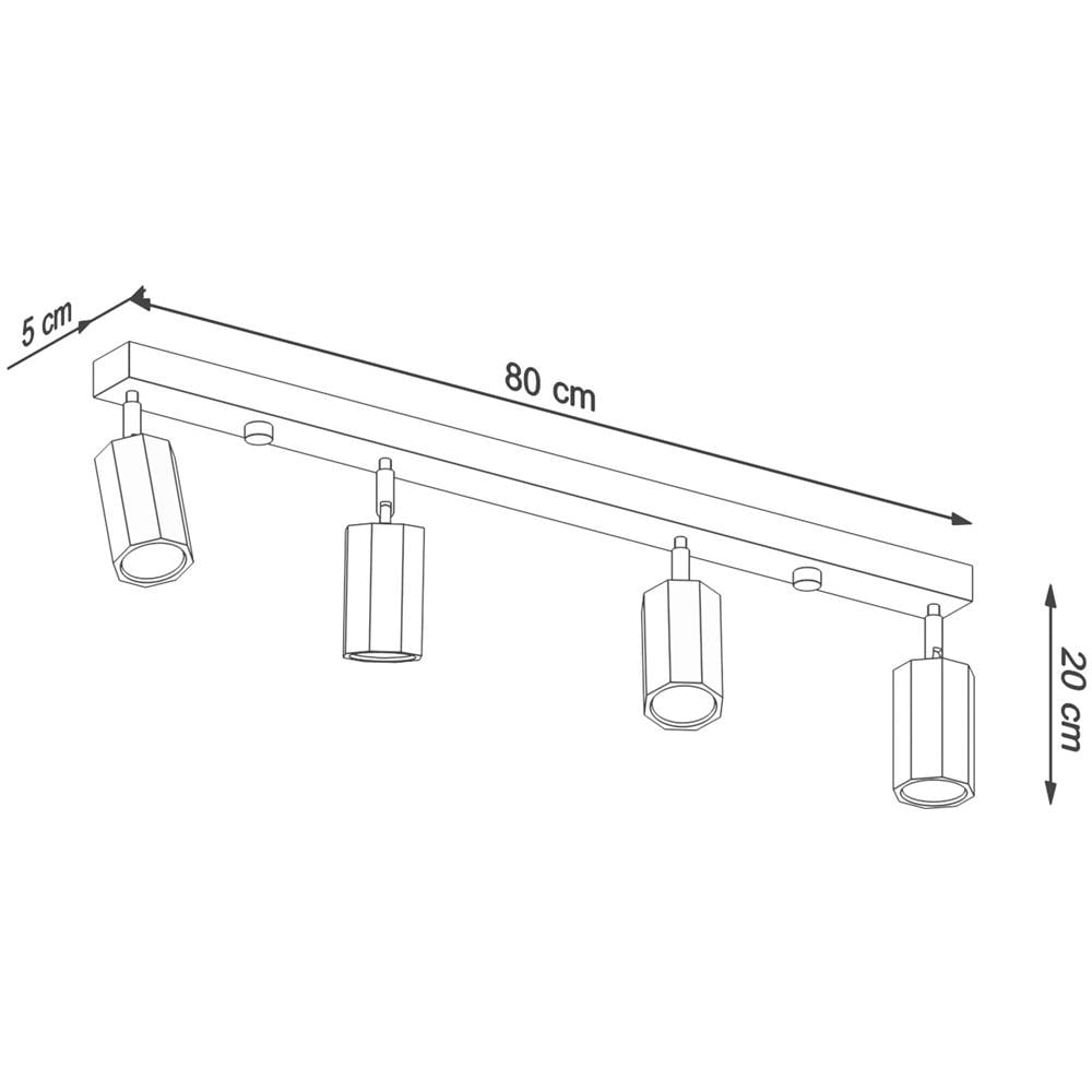 Applique Da Soffitto In Legno Zeke 4 Legno 200x50x800 Mm Legno - Foto 1