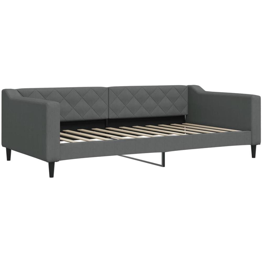 Letto Da Giorno Grigio Scuro 100x200 Cm In Tessuto - Foto 2