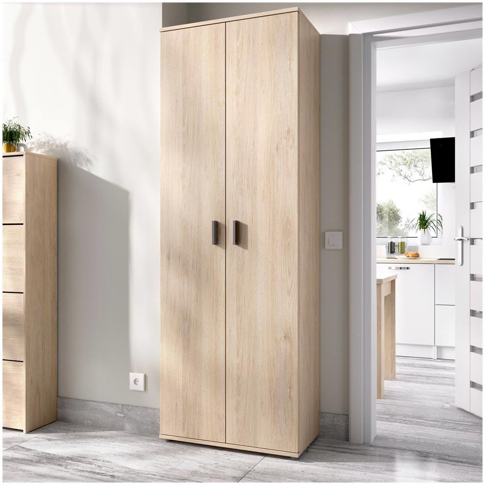 Armadio Multiuso Suretta, Mobile Multifunzione Portaoggetti, Guardaroba A 2 Ante, 61x35h190 Cm, Rovere - Foto 1