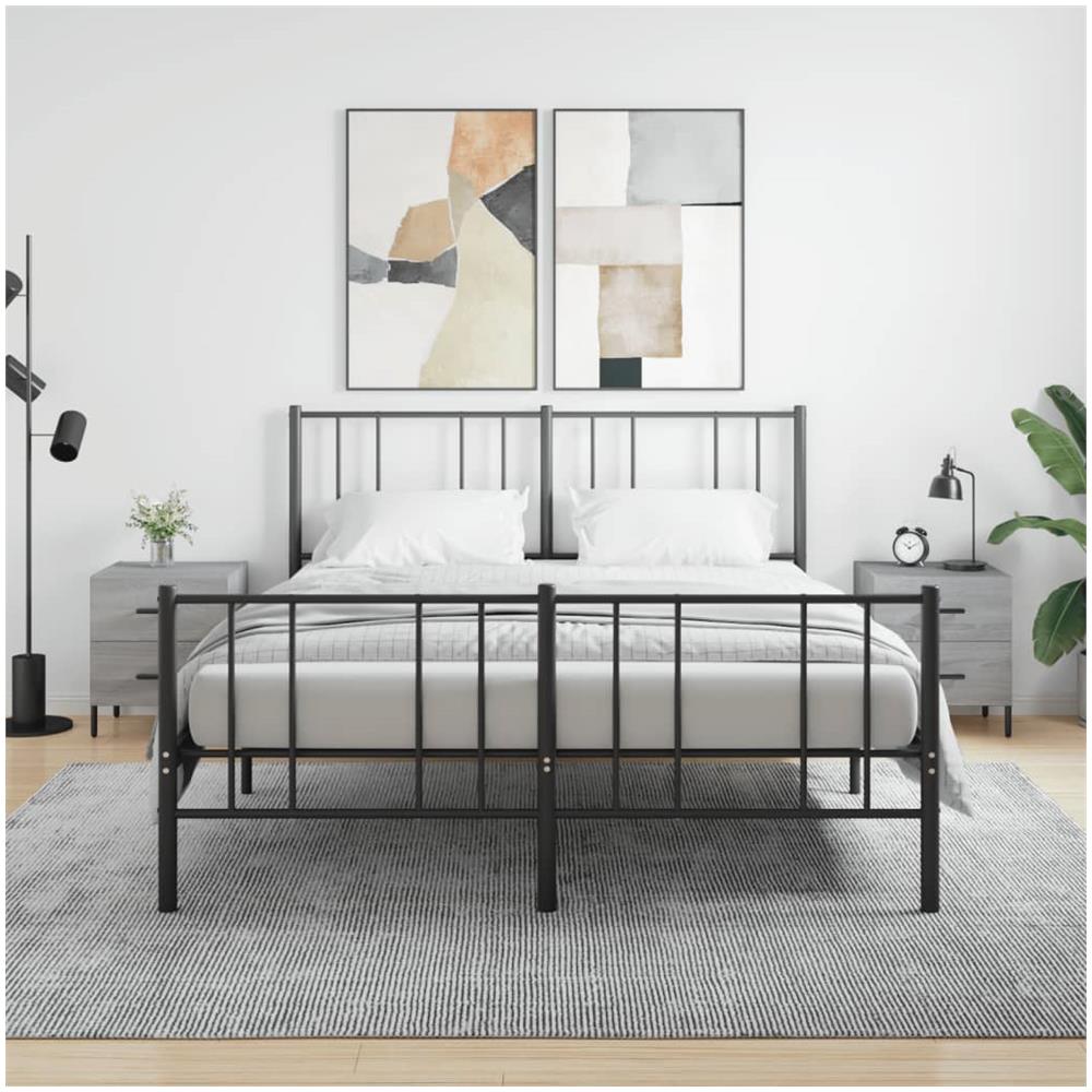 Comodini 2 Pz Grigio Sonoma 40x35x47,5 Cm In Legno Multistrato - Foto 1