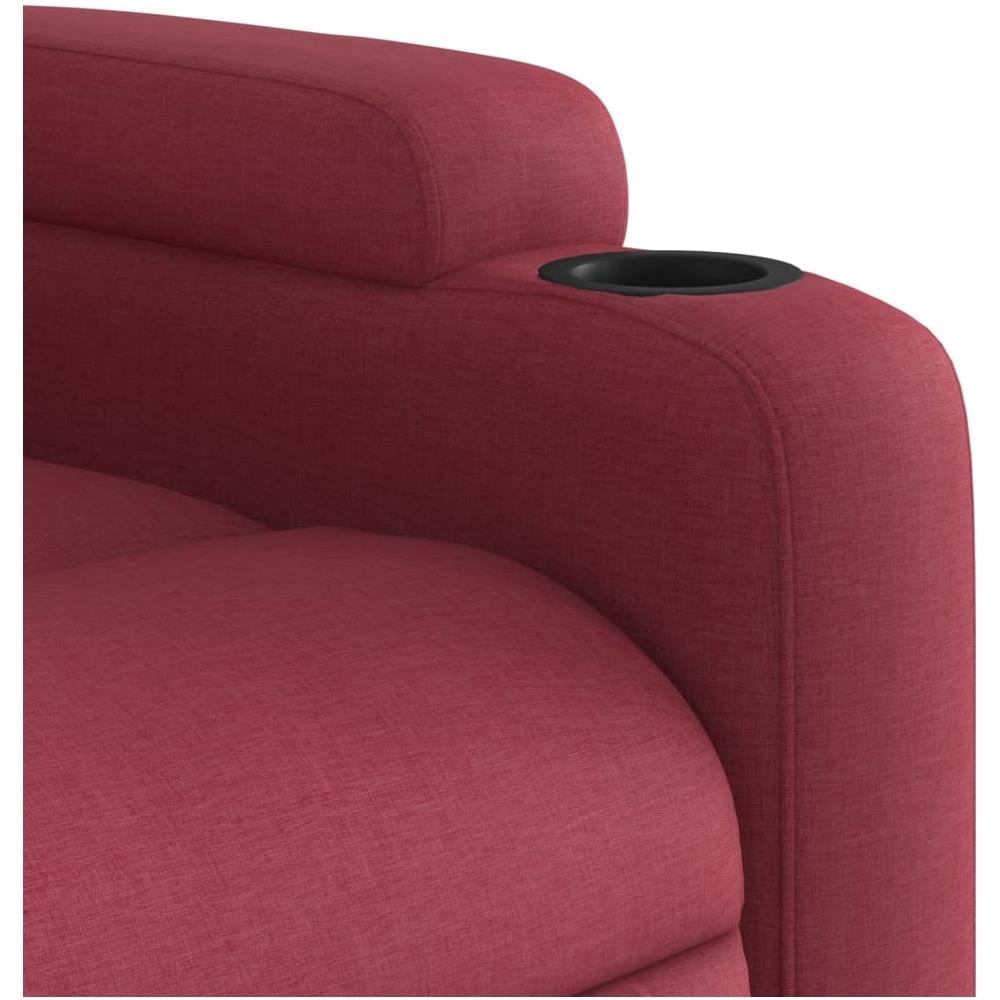 Poltrona Massaggiante Reclinabile Rosso Vino In Tessuto - Foto 8