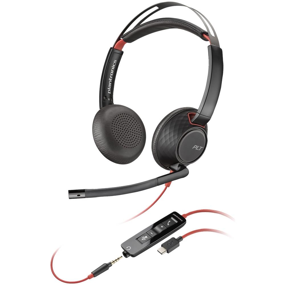 Cuffie stereo Blackwire 5220 con connettore USB-C + spina da 3,5 mm + adattatore USB-C /A - Foto 1