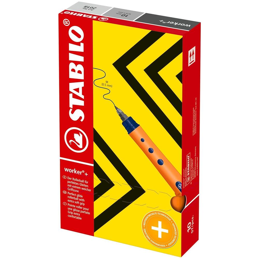 worker+ medium - Penna Roller - Tratto 0,5 mm - Confezione da 10 - Blu - Foto 8